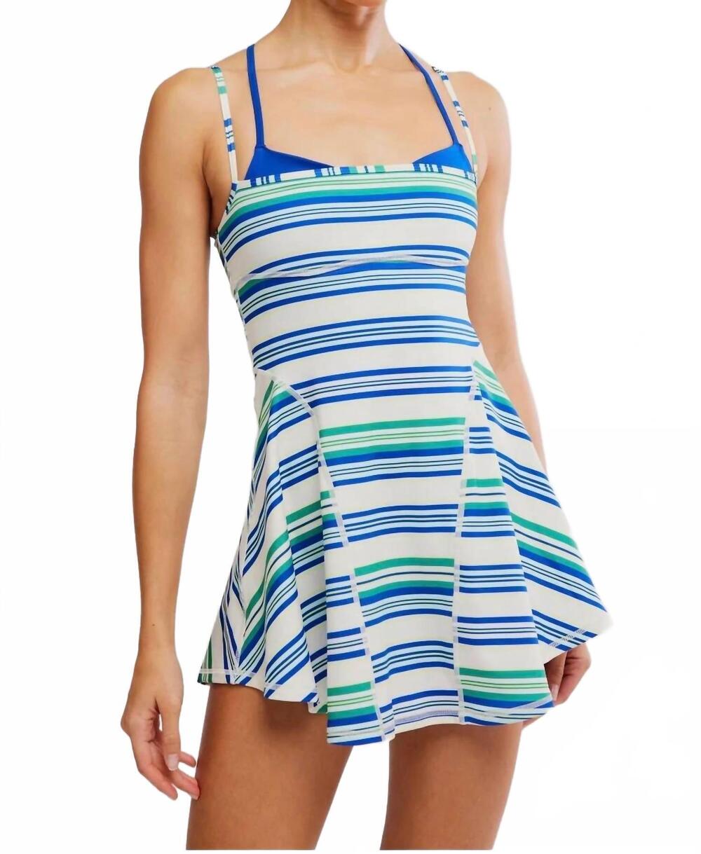 NEW FREE PEOPLE baseline printed dress in blue